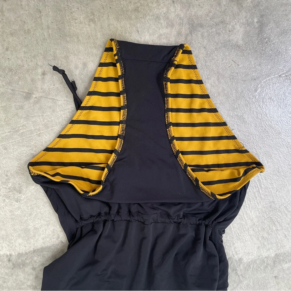 Solid and Striped mustard stripe one piece swimsuit sz Small - Picture 7 of 7